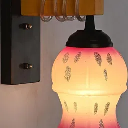 SOMIL Pink Glass Cylinder Printed Wall Lamps-picture-22