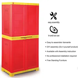 cello wimplast Cello Novelty Big Plastic Shoe Rack With Lock Red & Yellow image 4