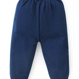 Babyhug Knitted Full Sleeves Sweater Set With Striped - Navy Blue & Grey image 5