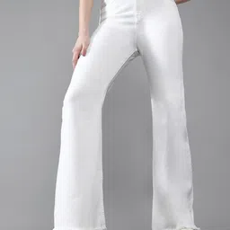 DOLCE CRUDO Women Bootcut Light Fade Stretchable Jeans-picture-34