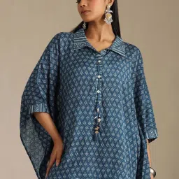 Soch Navy Viscose Printed Kaftan Set image 5