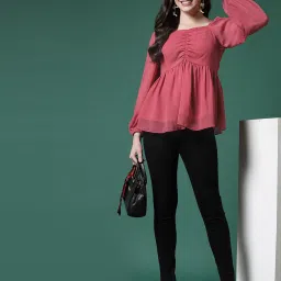 SELVIA Pink Regular Fit Top image 5