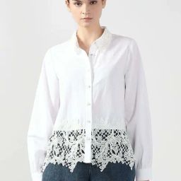 Vero Moda White Cotton Regular Fit Self Pattern Shirt-picture-48