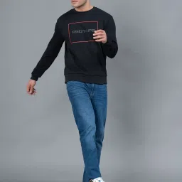 Red Tape Black Regular Fit Graphic Sweatshirt image 5