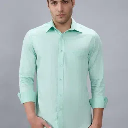Kenneth Cole Pastel Green Cotton Solid Slim Fit Shirt-picture-14