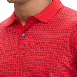 Colorplus Red Classic Fit Printed Polo T-Shirt image 5