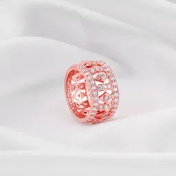 GIVA 92.5 Sterling Silver Rose Gold Rhombus Ring-picture-43