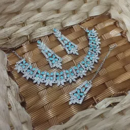 Women Click Rhodium-Plated Stone Studded Jewellery Set-picture-32