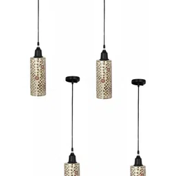 1ST TIME Brown & Maroon 4 Pieces Textured Cylinder Shaped Ceiling Lamps-picture-42