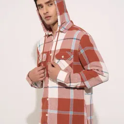 7 Alt by Pantaloons Brown Slim Fit Checks Shirts image 4