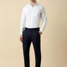 Allen Solly White Slim Fit Striped Shirt image 4