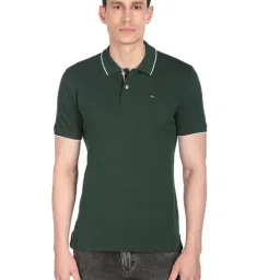 Arrow Sport Dark Green Regular Fit Cotton Polo T-Shirt-picture-41