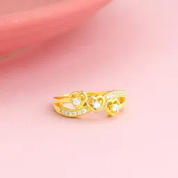 GIVA 92.5 Sterling Silver Golden Infinity Love Ring-picture-32