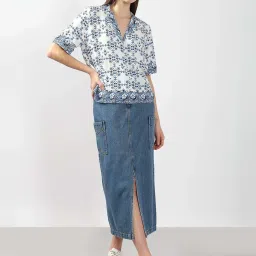 Vero Moda Blue Regular Fit Printed Shirt image 5
