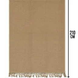 Saral Home Beige Jute & Cotton Anti-Slip Carpet with Fringe image 3