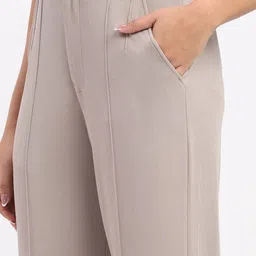 SZN Women Relaxed Straight Fit High-Rise Easy Wash Trousers image 2