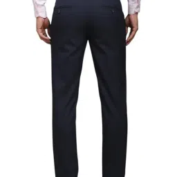 Louis Philippe Blue Slim Fit Texture Trousers image 2
