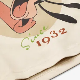 The Souled Store Beige Cotton Graphic Print T-Shirt image 5