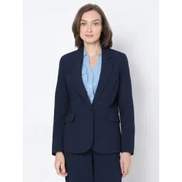 Vero Moda Navy Blue Polyester Regular Fit Blazer image 4
