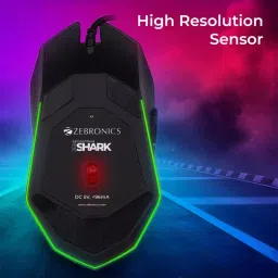 Zebronics Zeb-Shark Black Wired Gaming Mouse image 4