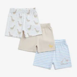 HOP Baby by Westside Multicolour Mid-Rise Cotton Shorts- Pack of 3-picture-15
