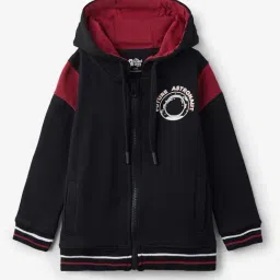 The Souled Store Kids Black Cotton Printed Full Sleeves Hoodie-picture-20