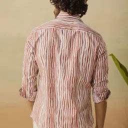 Andamen Red & White Cotton Regular Fit Printed Shirt image 2