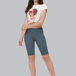 Soie Grey Solid Cycling Shorts image 5