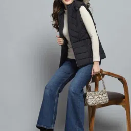 Monte Carlo Women's Black Solid Detachable Hood Sleeveless Jacket image 5