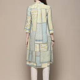 Biba Sky Blue Printed A Line Kurta image 2