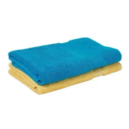 bianca LORENA 100% Cotton Super-Soft Terry Towels -2pc Bath Towel (d`ross) solid-turq/yellow image 3
