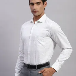 Monte Carlo White Cotton Regular Fit Checks Shirt image 3