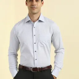Allen Solly Grey Slim Fit Textured Shirt-picture-26
