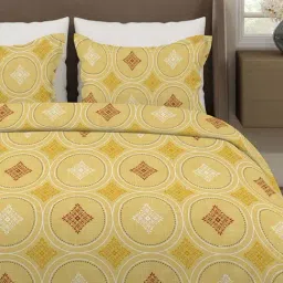 Layers Aura Yellow Microfiber 110 GSM Double Bedsheet with 2 Pillow Covers image 4