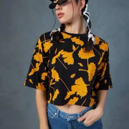 Bewakoof Black & Yellow Printed T-Shirt-image-93