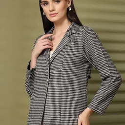 plusS Checked Single-Breasted Blazer image 4