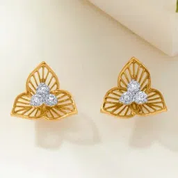 P.N.Gadgil Jewellers 14KT BSI Hallmarked Yellow Gold Canopy Glow Stud Earring for Women-picture-194