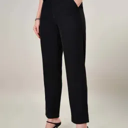 Annabelle by Pantaloons Jet Black Plain Trousers image 3