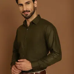 Indian Needle Green Regular Fit Shirt-picture-13