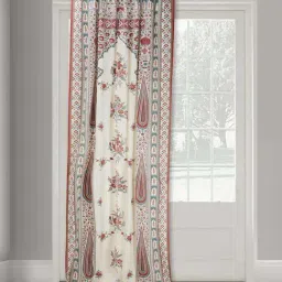 Fabindia Nazm Red Cotton Linen Printed Curtain (9 ft)-picture-43