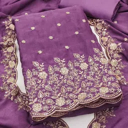 Peachmode Embroidered Unstitched Dress Material-picture-29