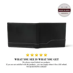 MaheTri Black Formal Leather Bi-Fold Wallet for Men image 3