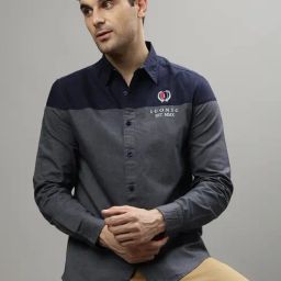 Iconic Men Colourblocked Regular Fit Cotton Shirt-picture-46