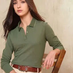 U.S. Polo Assn. Light Olive Cotton Regular Fit Polo T-Shirt image 4