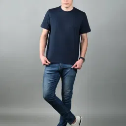 Louis Stitch Navy Blue Cotton Logo T-Shirt image 4