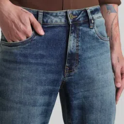 Jack & Jones Medium Blue Denim Cotton Regular Fit Jeans image 5