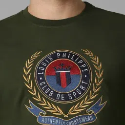 Louis Philippe Green Cotton Regular Fit Printed Sweatshirt image 4