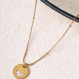 Palmonas Engraved Coin Heart Pendant for Women - Waterproof and Anti-Tarnish-image-67