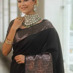 SP TEXTILE CLOTHES Woven Design Zari Banarasi Saree With An Unstitched Blouse Piece-picture-12