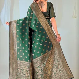 KALINI Women's Ethnic Motifs Silk Saree image 3